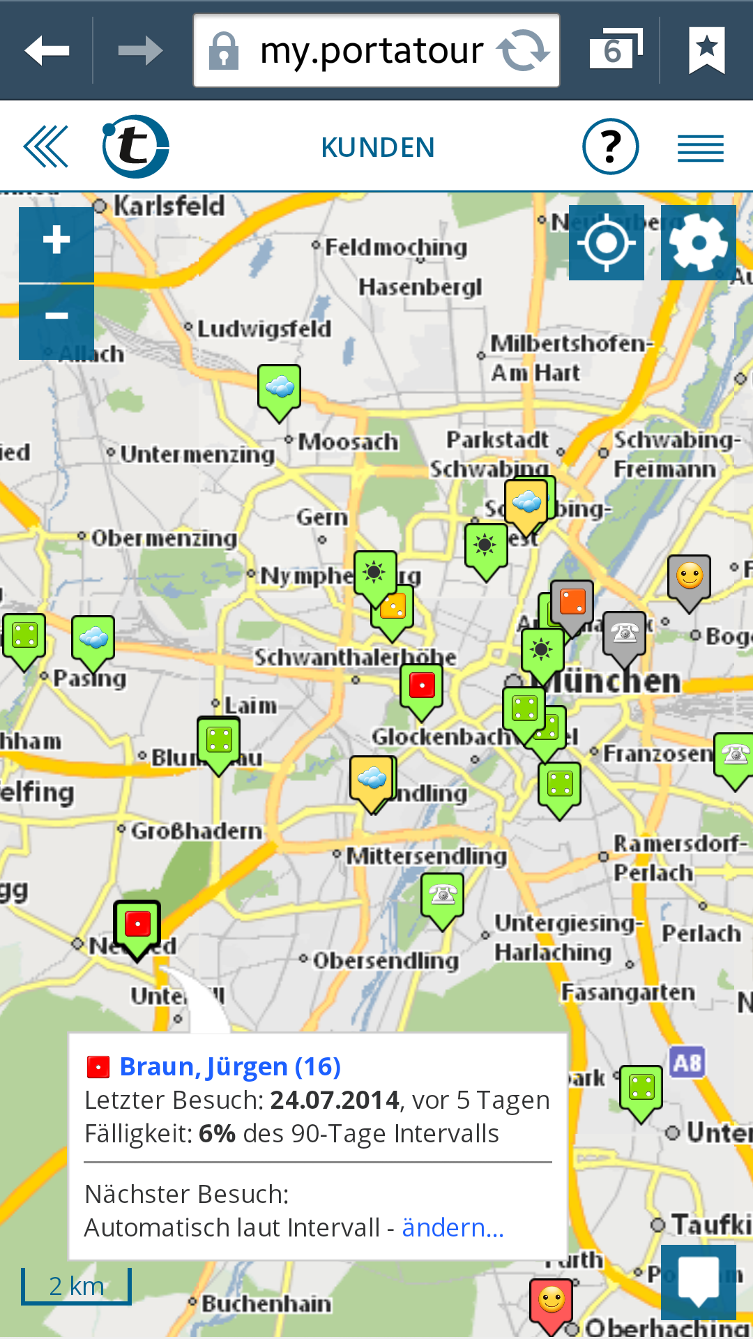 Kunden auf Landkarte darstellen für Geomarketing und Tourenplanung