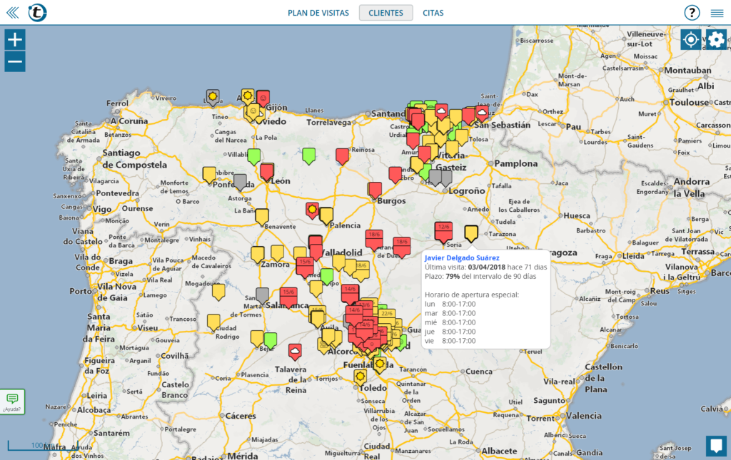 La alternativa a Streets & Trips: sus clientes de un vistazo sobre el mapa con portatour®